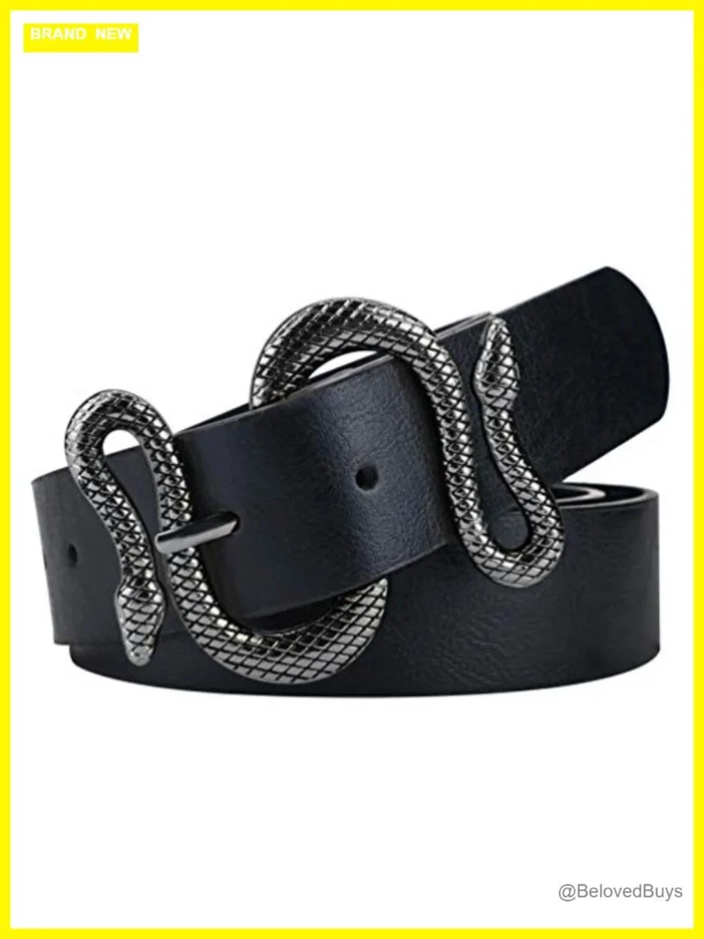 Women's Faux Leather Snake Buckle Belt Fashion Waist Belt
